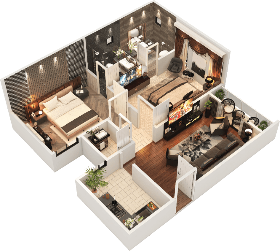 Type C — 2 Bedroom + Lounge